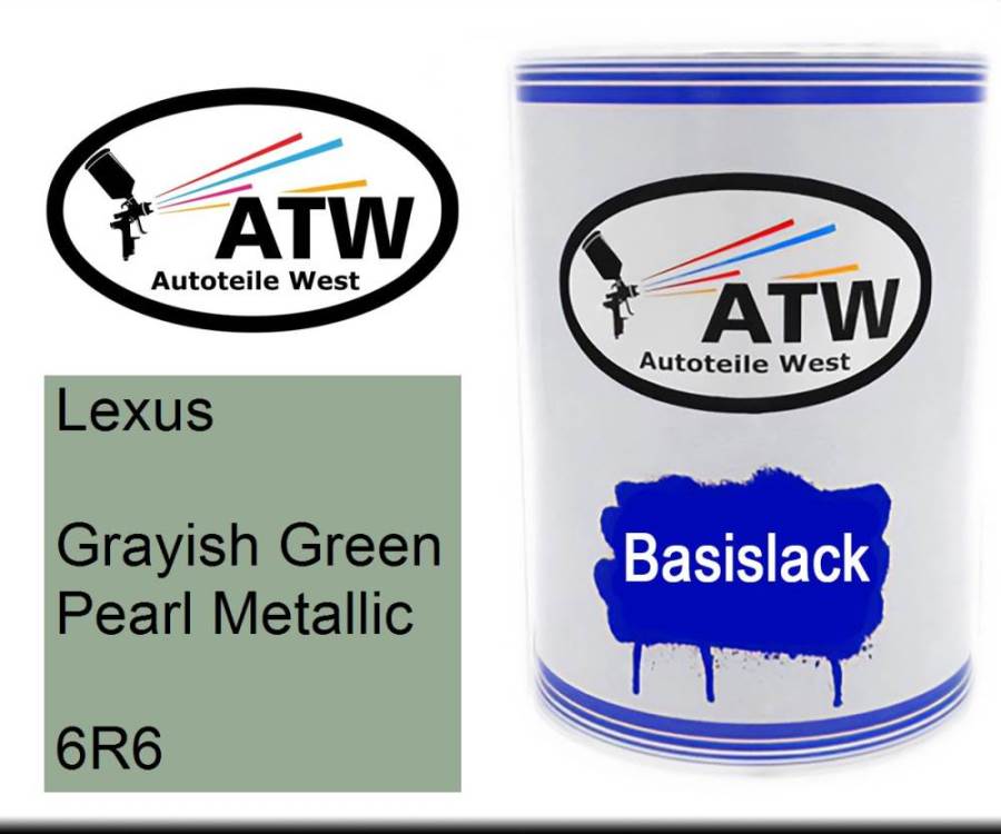 Lexus, Grayish Green Pearl Metallic, 6R6: 500ml Lackdose, von ATW Autoteile West.